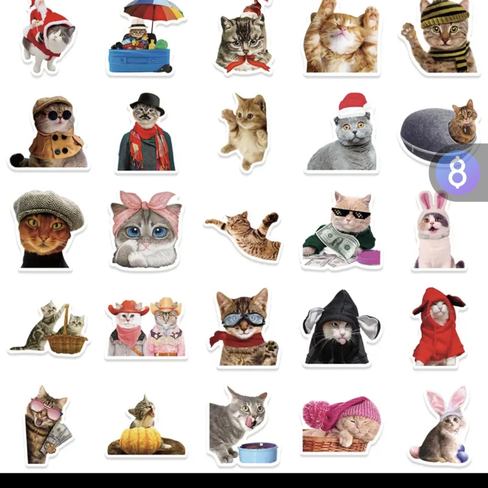 Colorful Cat Sticker Set - Picture 3 of 8